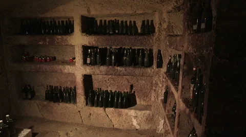 Wine aging in an old infernot Stock Footage 59694442