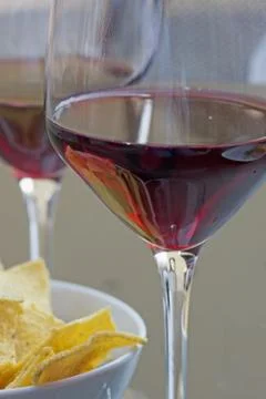 Wine and appetizer Stock Photos