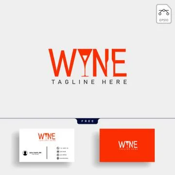 Wine and bar type logo template vector illustration Stock Illustration