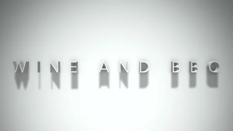 Wine and bbq 3D title animation white text on a white background Stock Footage 299425066