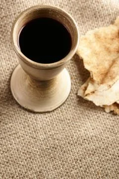 Wine and bread Stock Photos