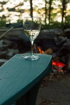 Wine and campfire Stock Photos