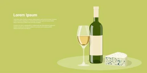 Wine and cheese Stock Illustration
