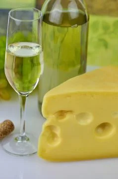 Wine and cheese Stock-Fotos