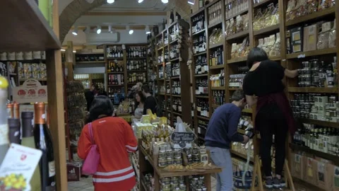 A Wine And Cheese Store In Rome, Italy Stock Footage 155014951