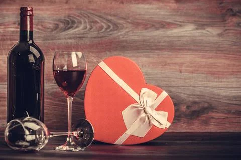 Wine and gift Foto stock