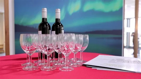 Wine and glasses on a tabel Stock Footage 82076511