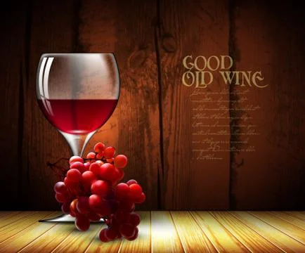 Wine and grape Illustrazione stock