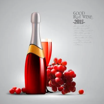 Wine and grapevine Ilustração Stock