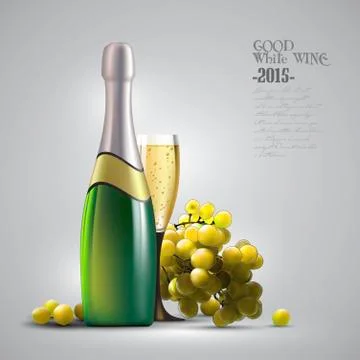 Wine and grapevine Stock Illustration