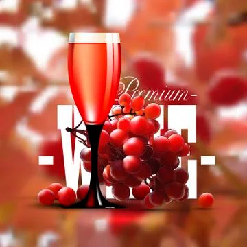 Wine and grapevine Illustrazione stock