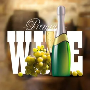Wine and grapevine Illustrazione stock
