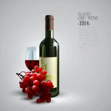 Wine and grapevine Illustrazione stock