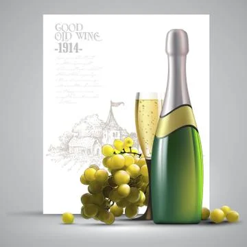 Wine and grapevine Stock Illustration