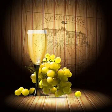 Wine and grapevine Stock Illustration
