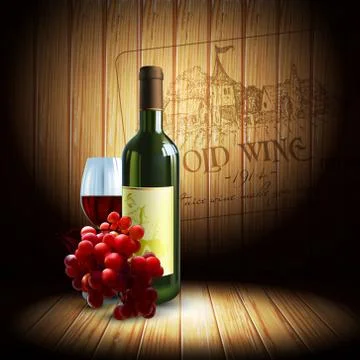 Wine and grapevine Ilustração Stock