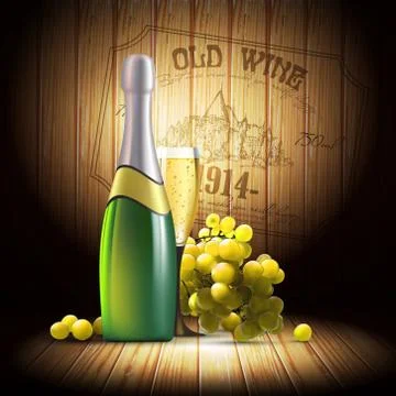 Wine and grapevine Stock Illustration