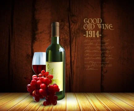 Wine and grapevine Stock Illustration
