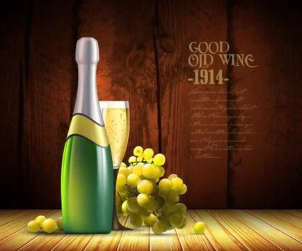 Wine and grapevine Stock Illustration