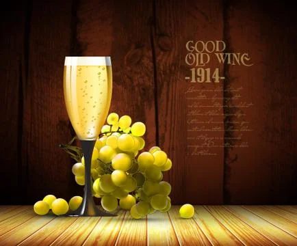 Wine and grapevine Stock Illustration