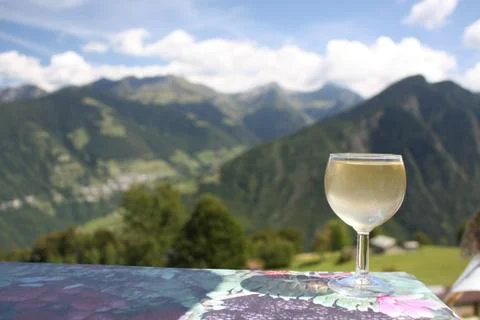 Wine and mountains Stock Photos