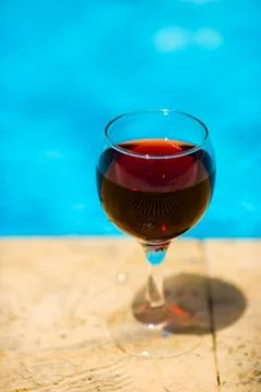 Wine and pool Stock Photos