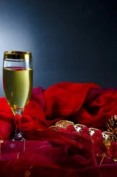 Wine and raspberry Stock Photos