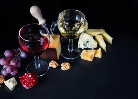 Wine and snacks Stock Photos