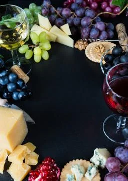 Wine and snacks Stock Photos