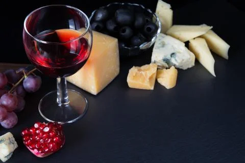 Wine and snacks Stock Photos