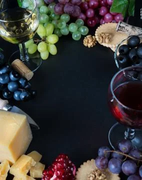 Wine and snacks Stock Photos