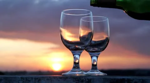 Wine and Sunset 库存影片 8961400