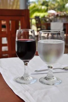 Wine and water Stock Photos