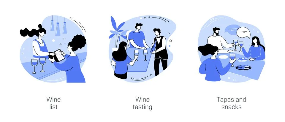 Wine bar isolated cartoon vector illustrations se Illustrazione stock