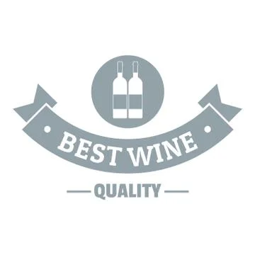 Wine bar logo, simple gray style Stock Illustration