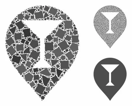 Wine bar marker Composition Icon of Abrupt Pieces 스톡 일러스트