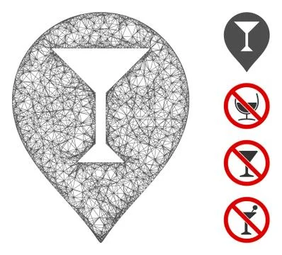 Wine Bar Marker Web Vector Mesh Illustration 스톡 일러스트