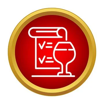 Wine bar menu checklist icon illustration Illustration
