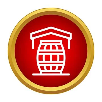 Wine barrel aging cellar storage icon concept Ilustración de archivo