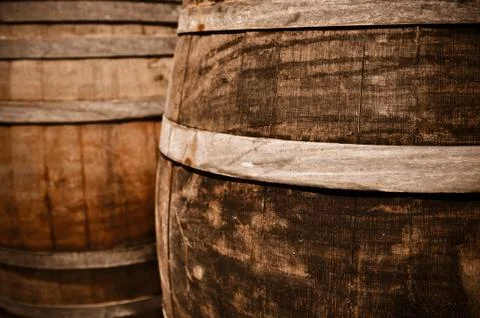 Wine barrel in cellar Stock-Fotos