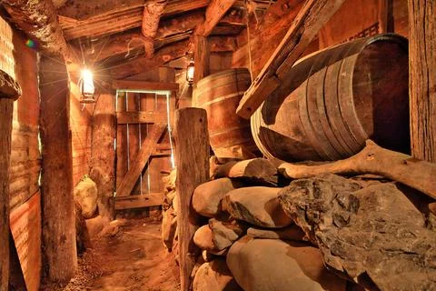 Wine Barrel Cellar Stock Photos