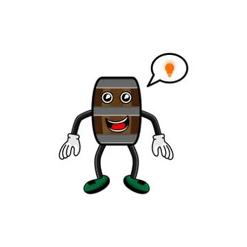 Wine barrel character idea vector design illustration Stock Illustration