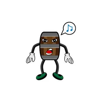 Wine barrel character imagine vector design illustration Stock Illustration
