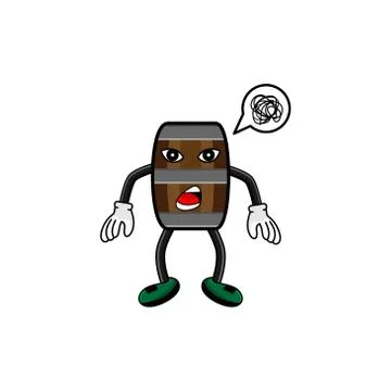 Wine barrel character imagine vector design illustration 스톡 일러스트