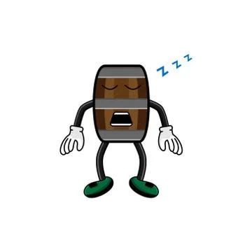 Wine barrel character sleep vector design illustration Stock-Illustration