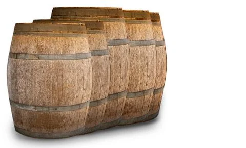 The wine barrel with copy space Stock Photos