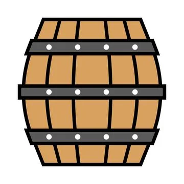 Wine barrel icon. Keg. Vector. Stock Illustration