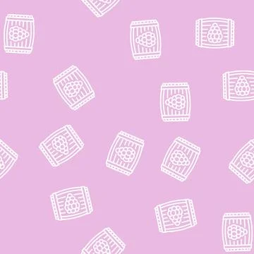 Wine barrel line seamless pattern Stock Illustration