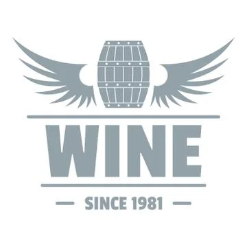 Wine barrel logo, simple gray style Stock Illustration