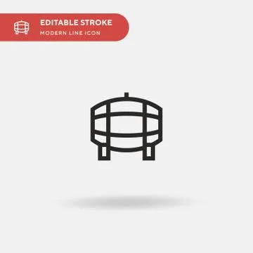 Wine Barrel Simple vector icon. Illustration symbol design template for web m Stock Illustration